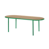 Wooden Table: Oval + Cherry + Green