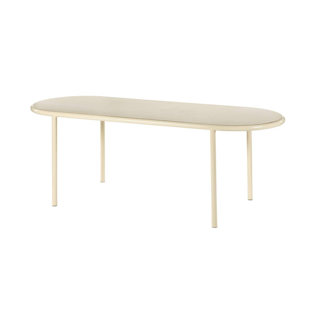 Wooden Table: Oval + Birch + Ivory