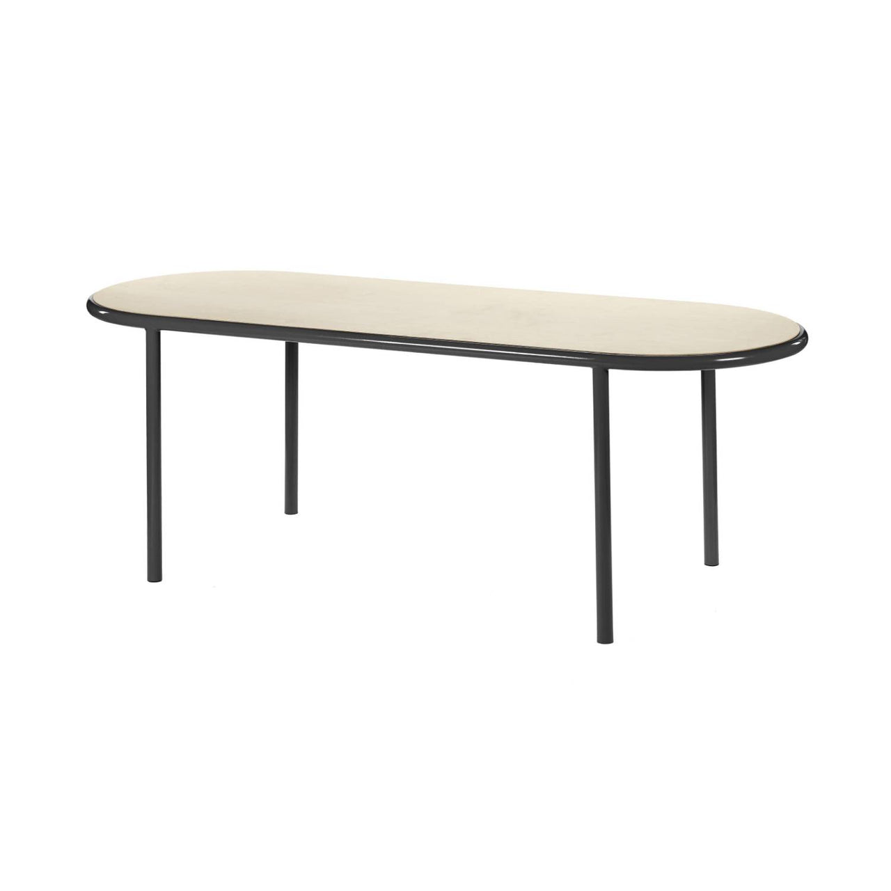 Wooden Table: Oval + Birch + Black