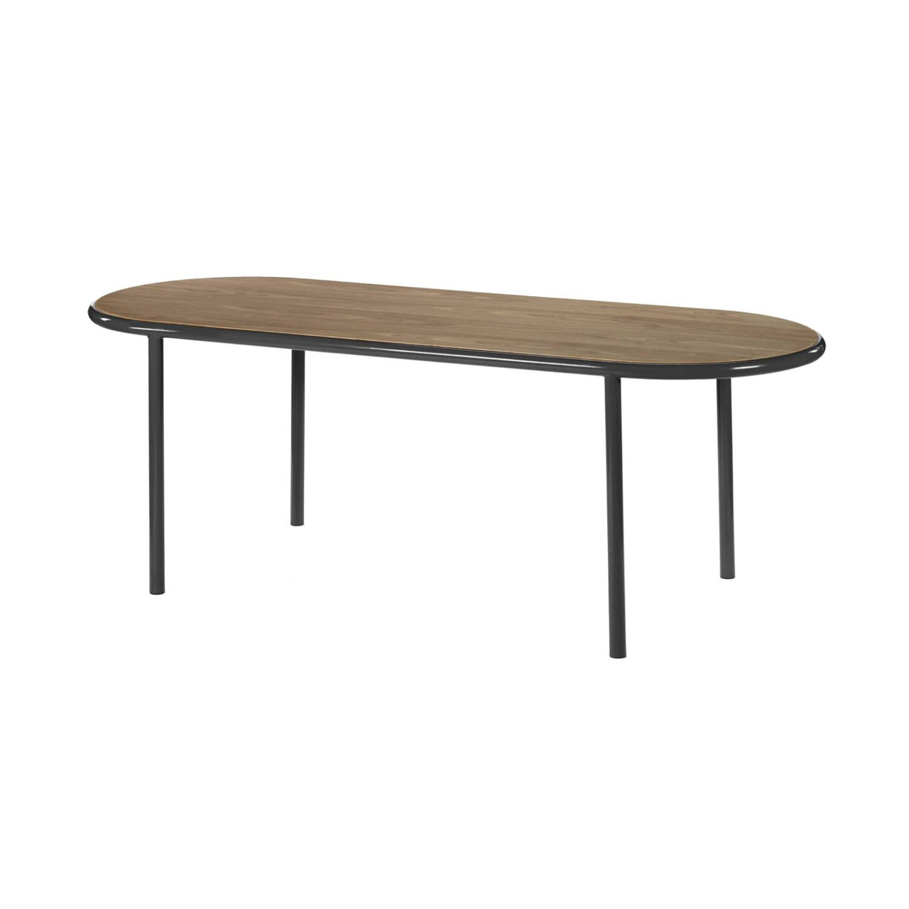 Wooden Table: Oval + Walnut + Black