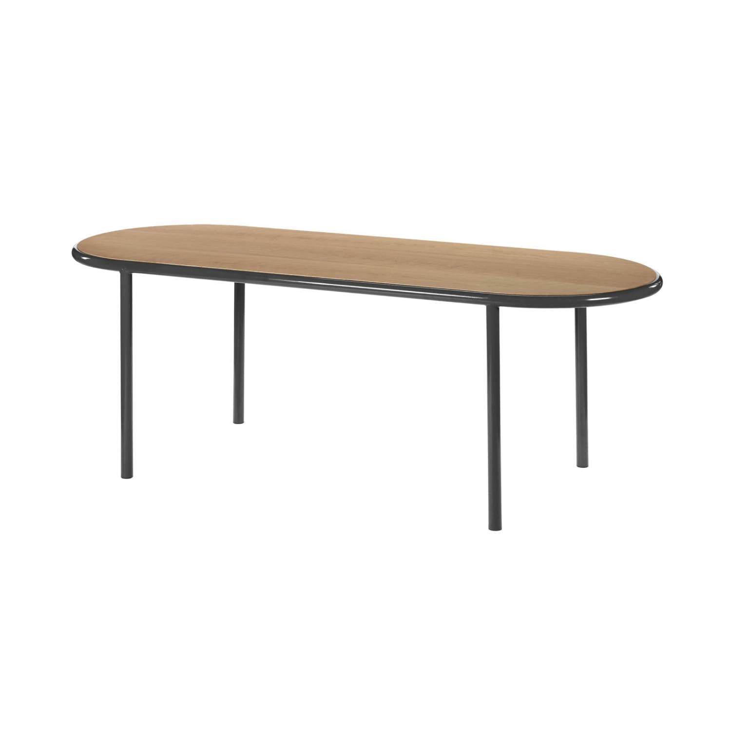 Wooden Table: Oval + Cherry + Black