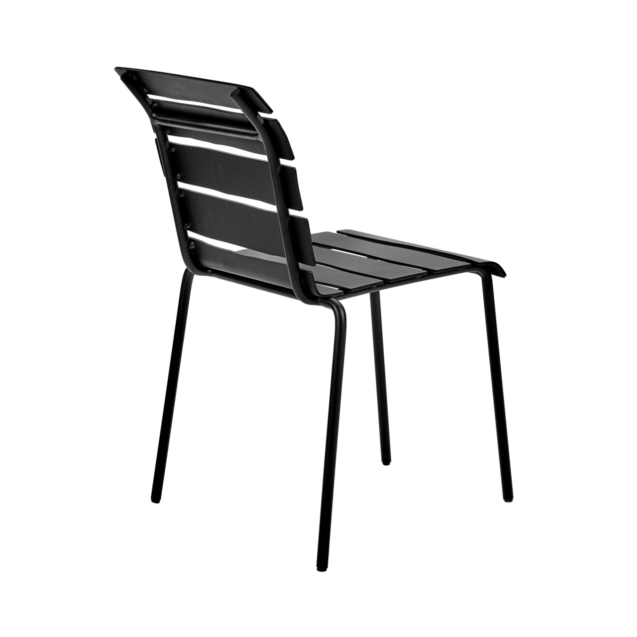 Aligned Outdoor Stacking Chair: Black + Without Arm