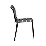 Aligned Outdoor Stacking Chair: Black + Without Arm