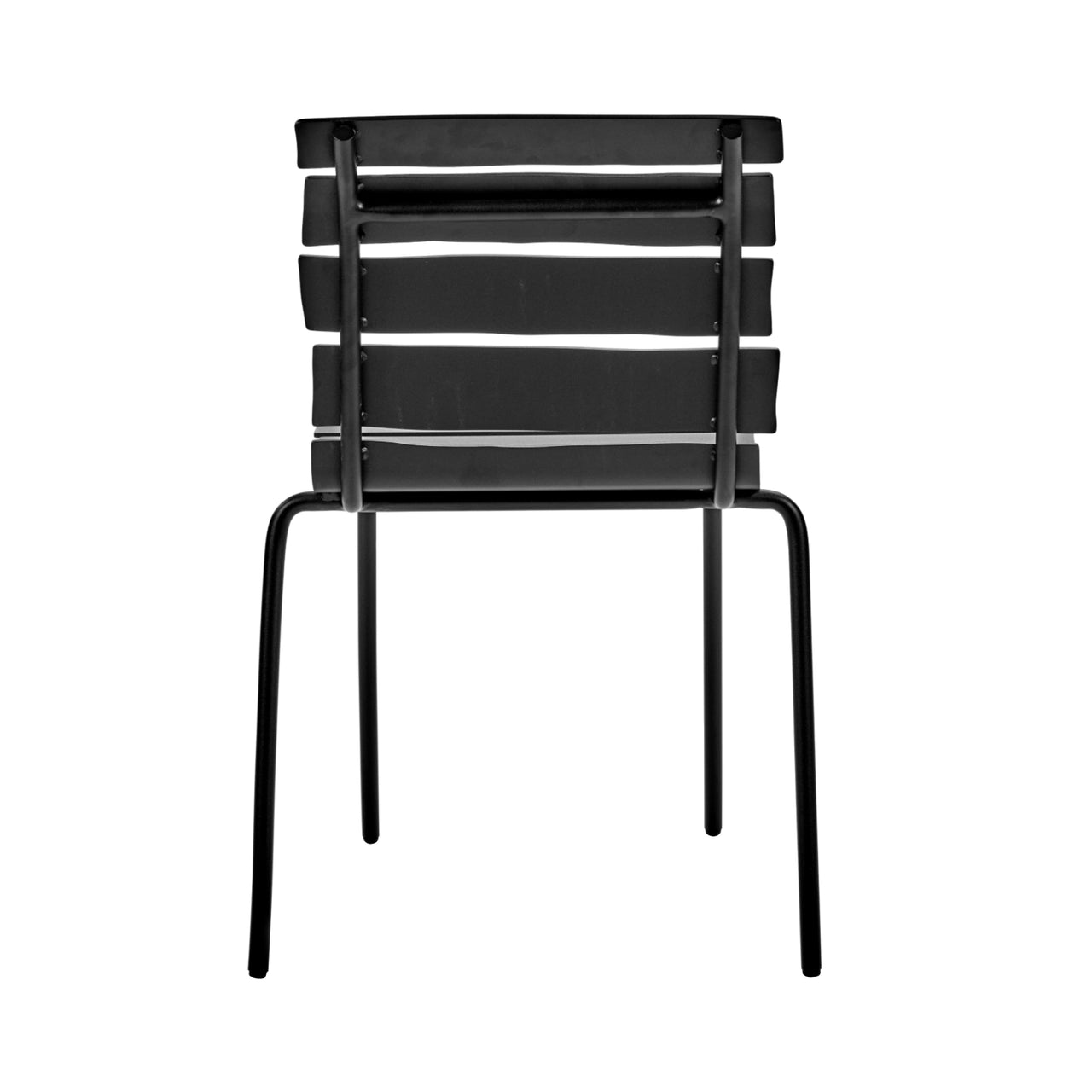 Aligned Outdoor Stacking Chair: Black + Without Arm