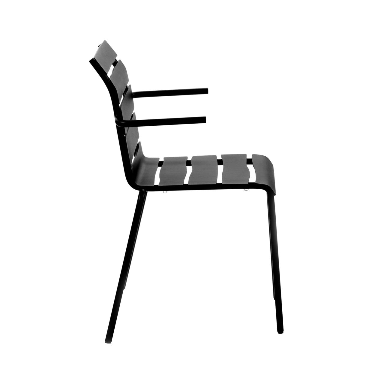 Aligned Outdoor Stacking Chair: Black + With Arm