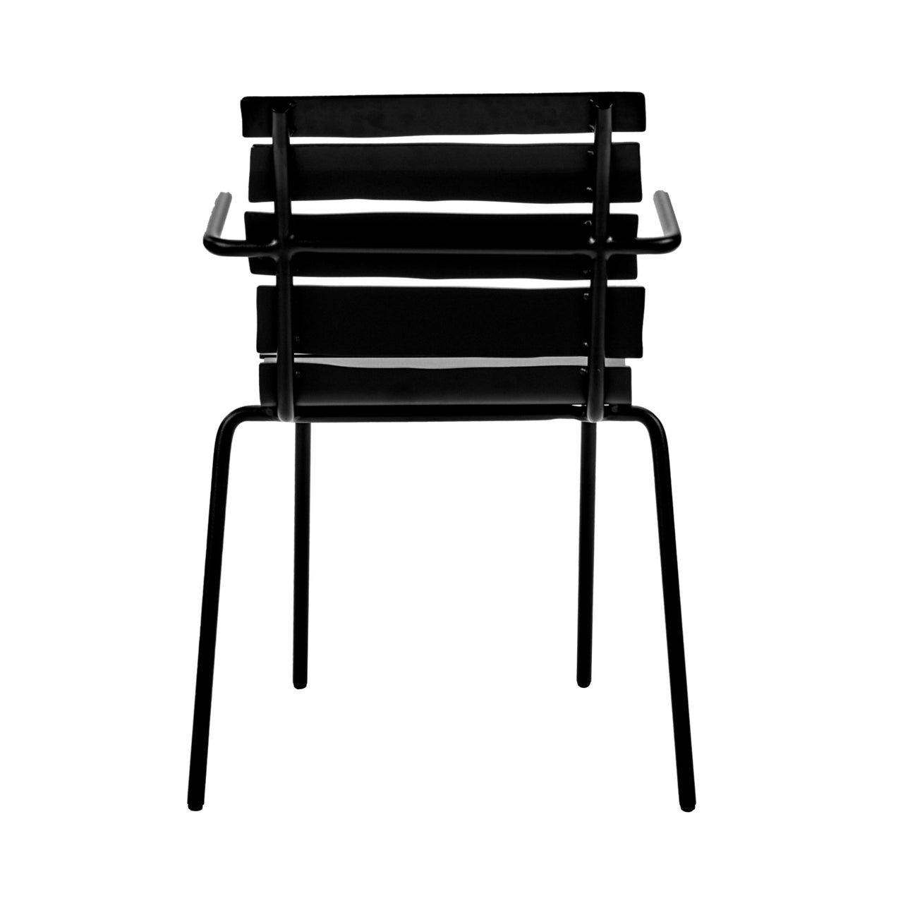 Aligned Outdoor Stacking Chair: Black + With Arm