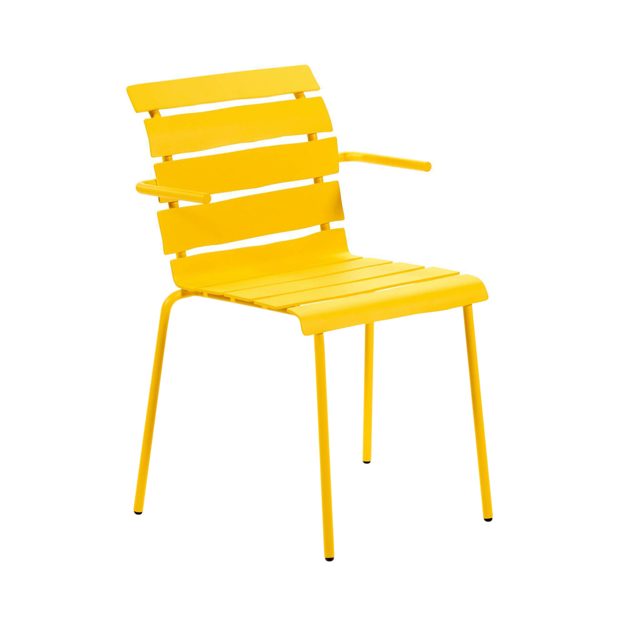 Aligned Outdoor Stacking Chair: Yellow + With Arm