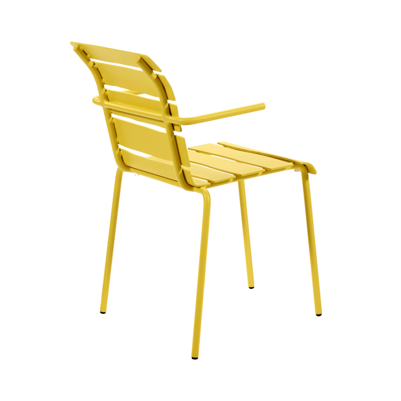 Aligned Outdoor Stacking Chair: Yellow + With Arm