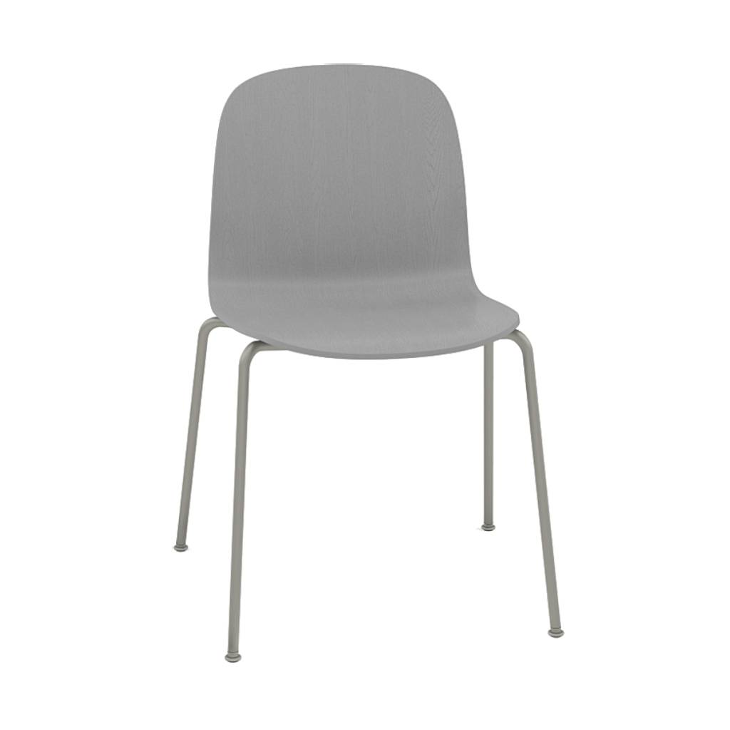 Visu Chair: Tube Base + Grey + Grey