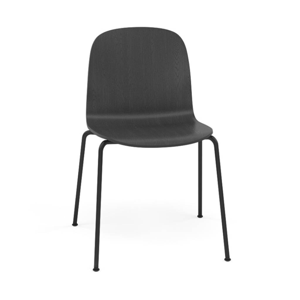 Visu Chair: Tube Base + Black + Black