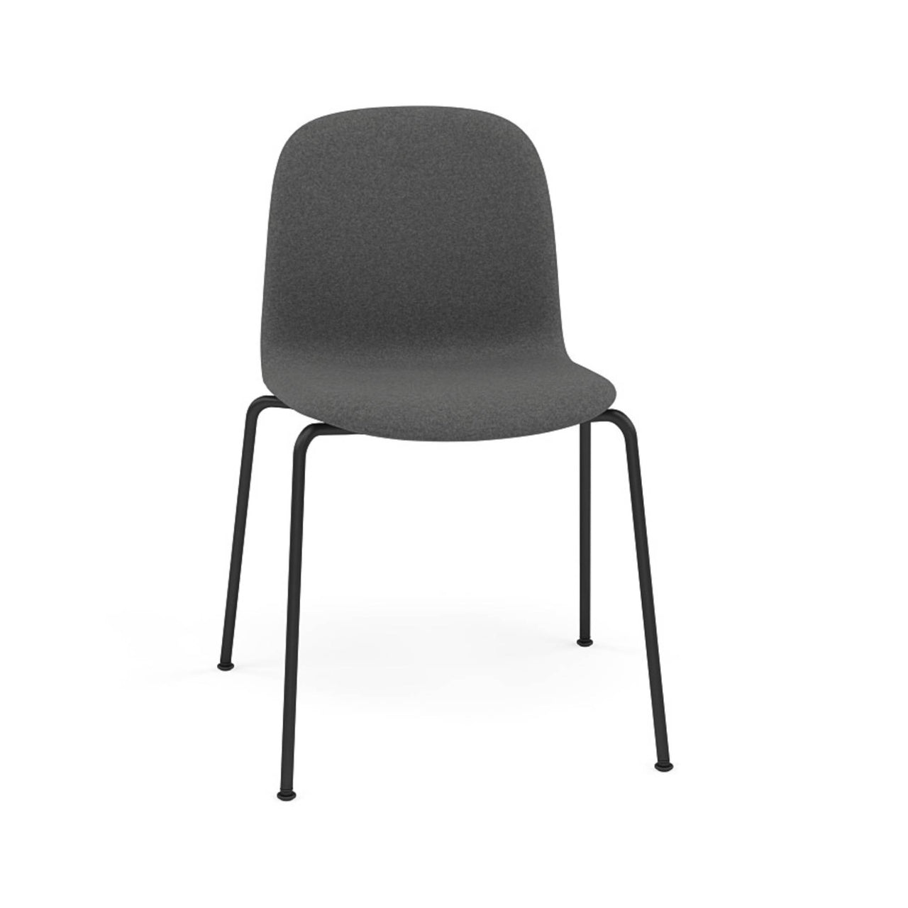Visu Chair: Tube Base + Upholstered + Black