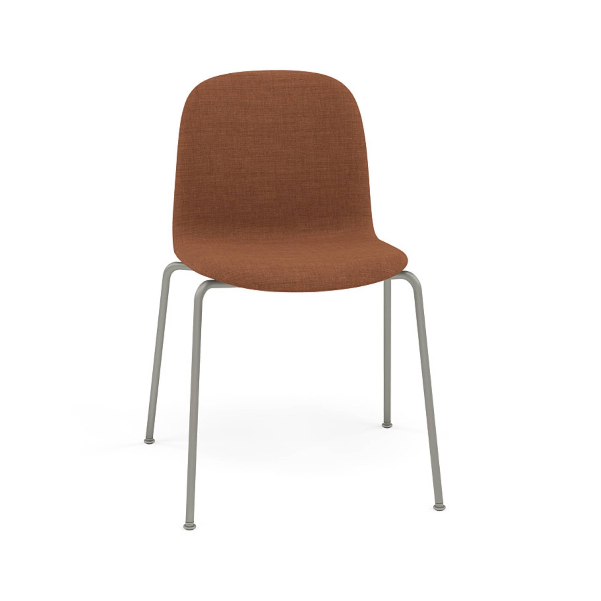 Visu Chair: Tube Base + Upholstered + Grey