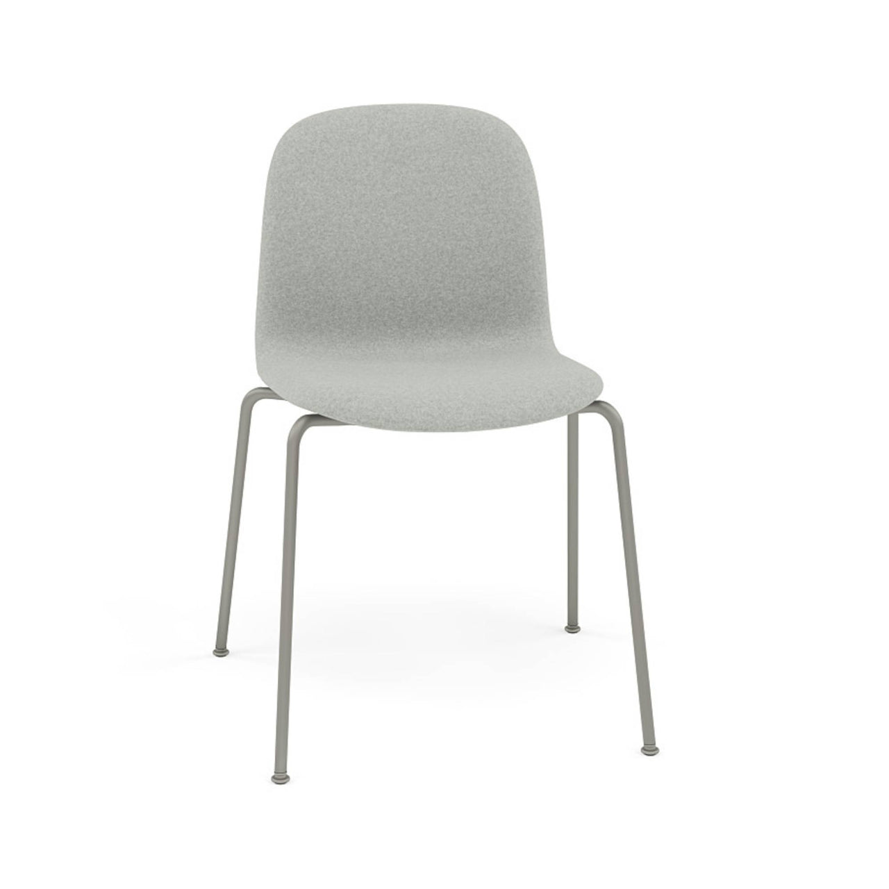 Visu Chair: Tube Base + Upholstered + Grey