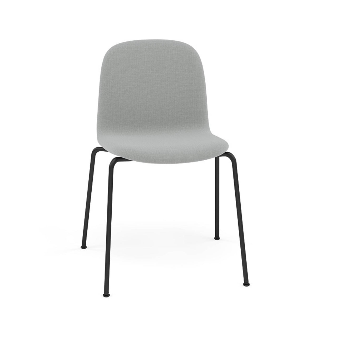 Visu Chair: Tube Base + Upholstered + Black