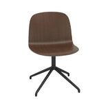 Visu Wide Chair: Swivel Base + Stained Dark Brown