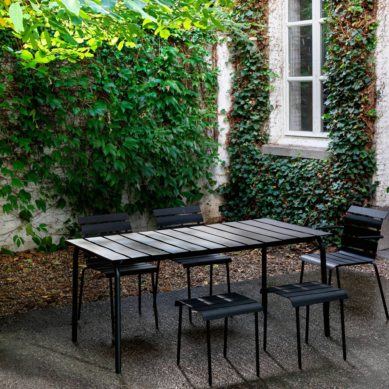 Aligned Outdoor Dining Table