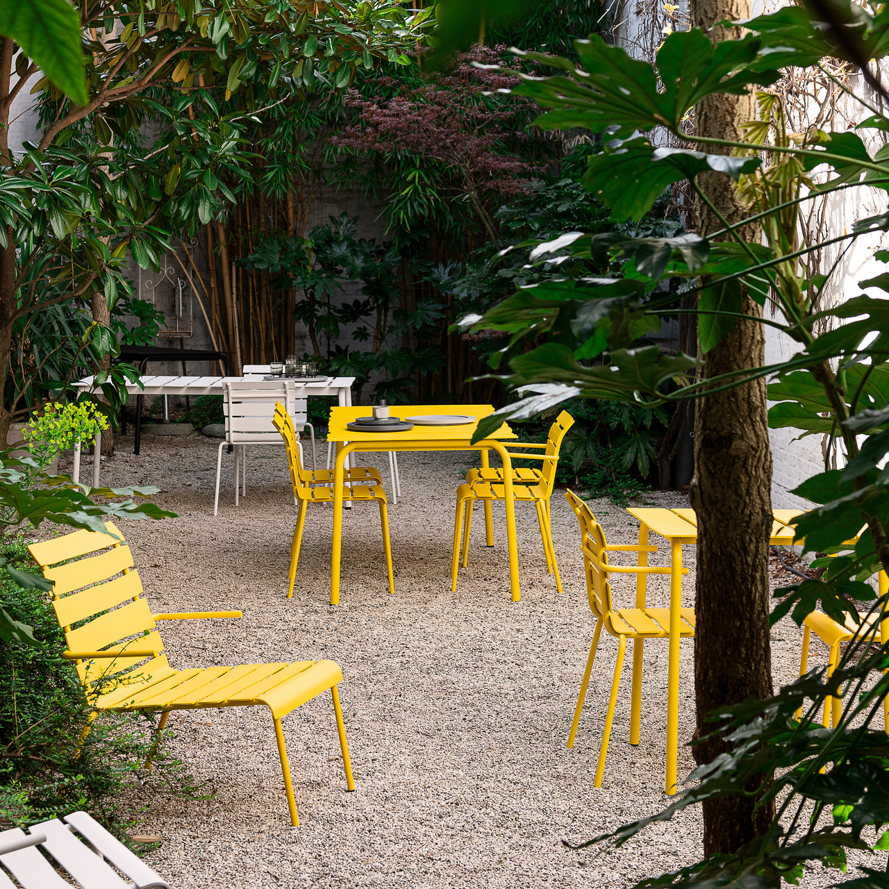 Aligned Outdoor Dining Table