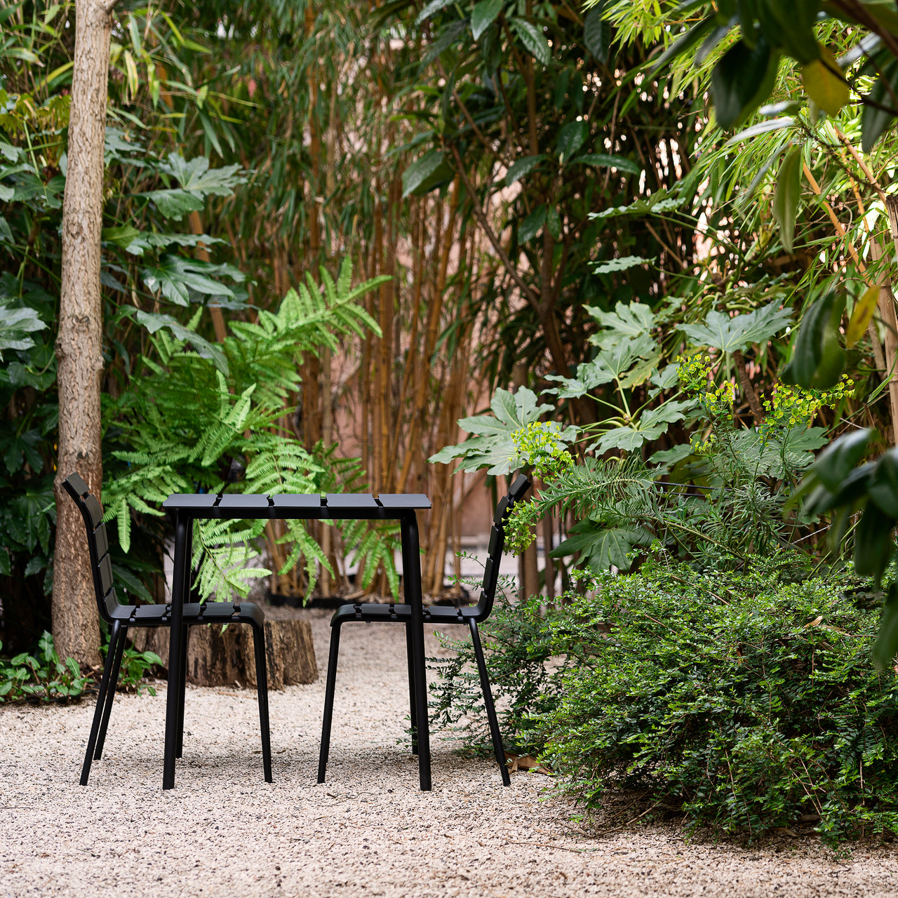 Aligned Outdoor Dining Table