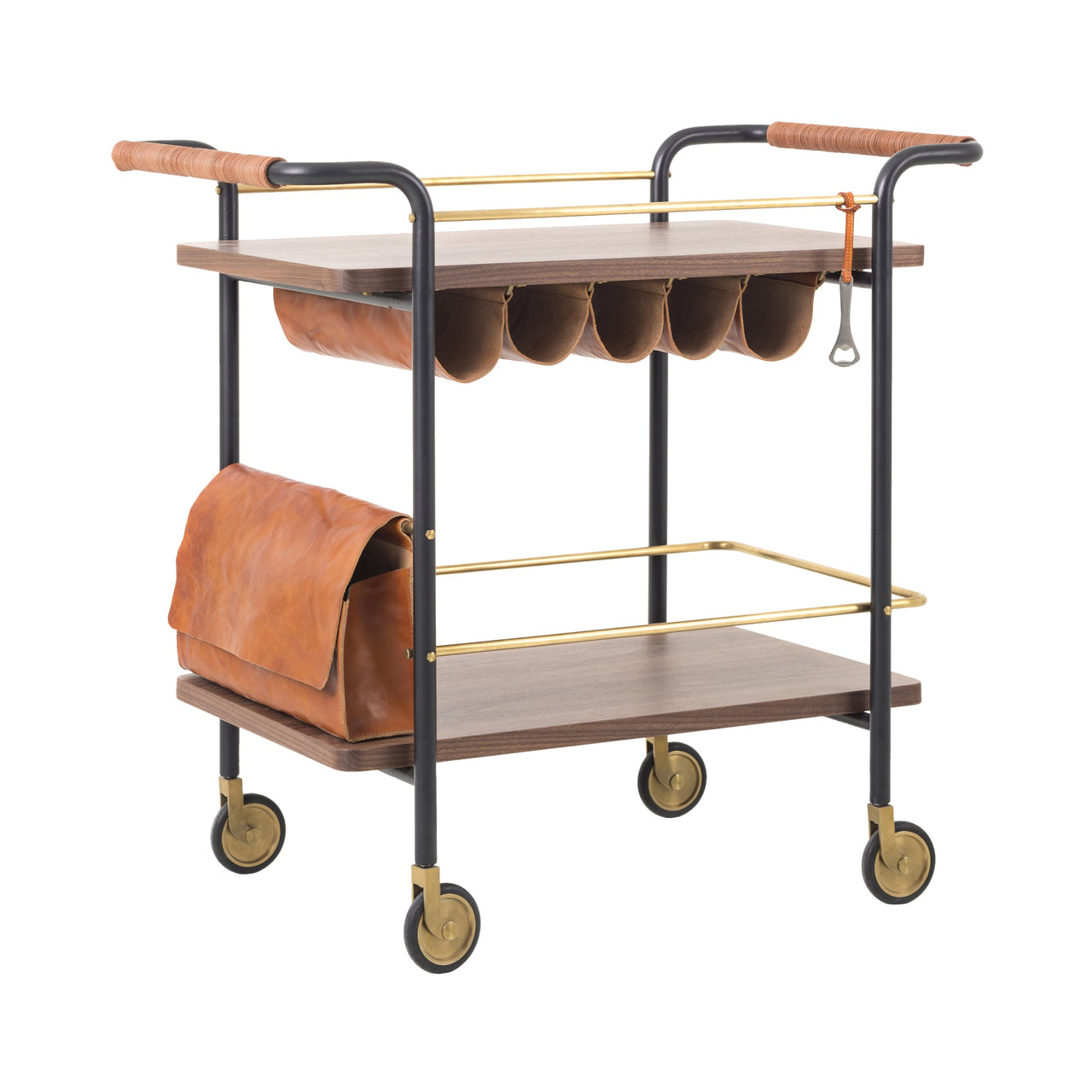 Valet Bar Cart: Natural Walnut