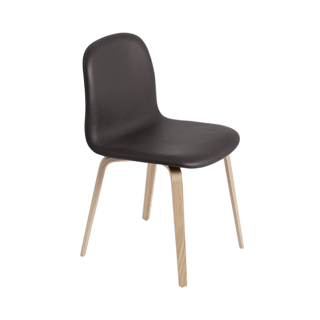 Visu Chair: Wood Base + Upholstered + Oak
