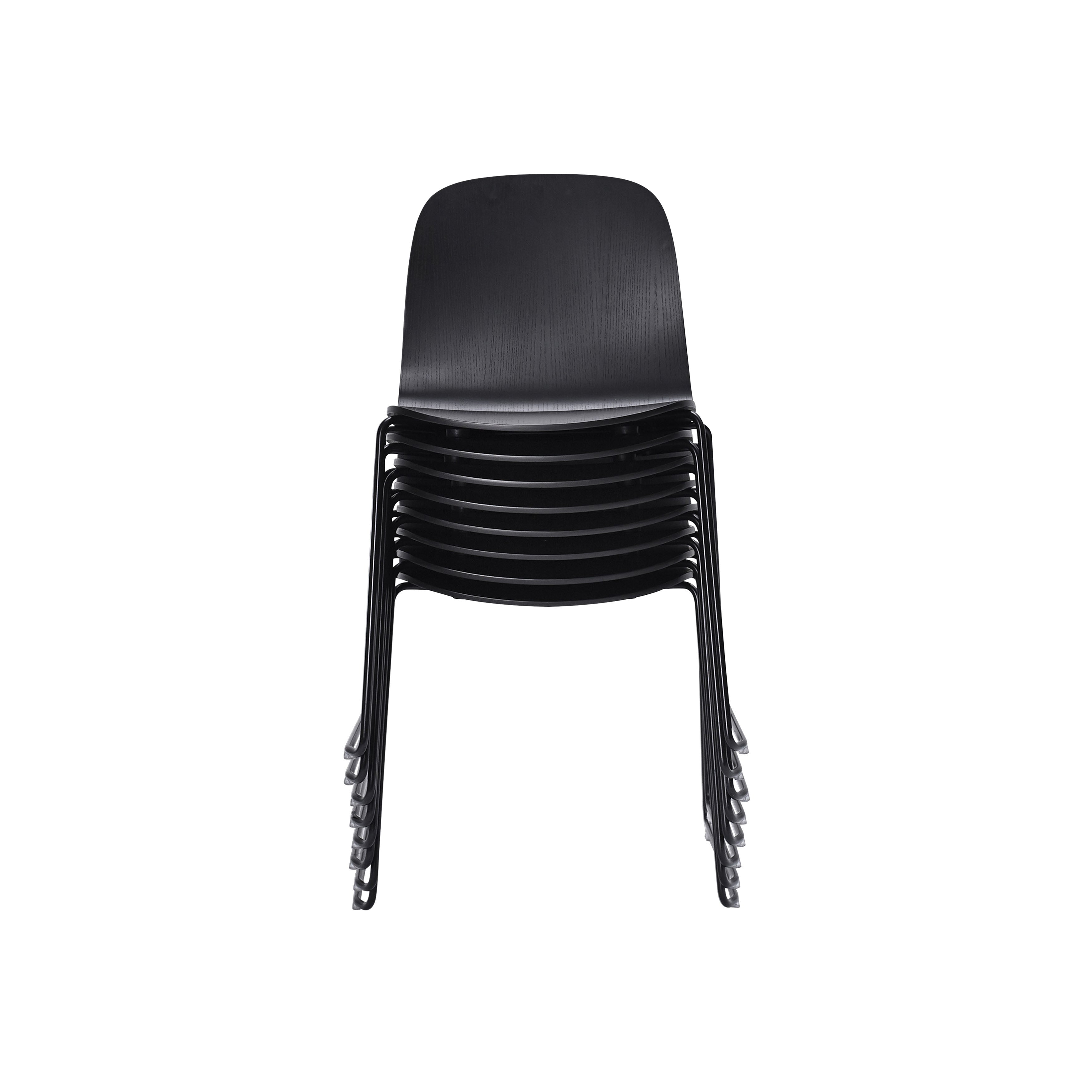 Visu Chair: Sled Base + Black + Black