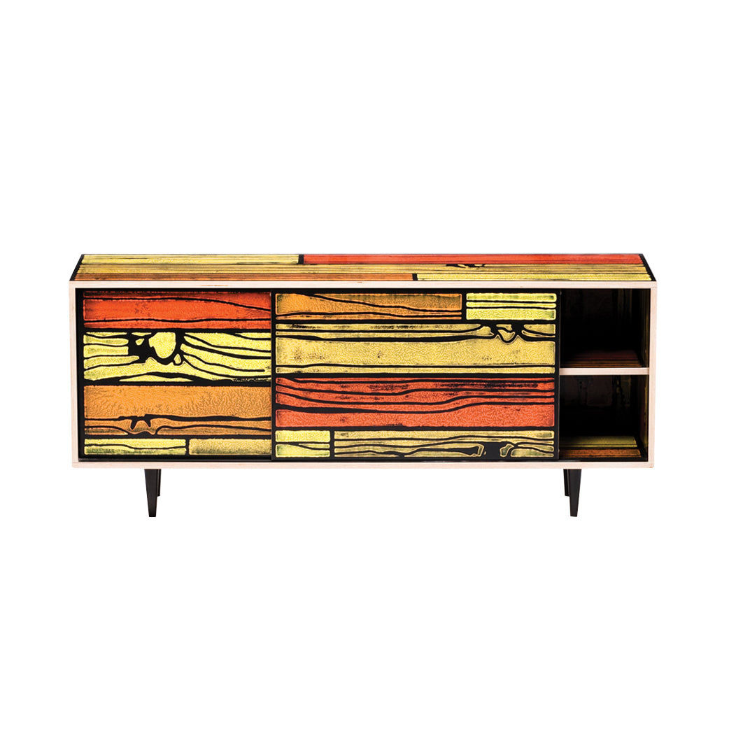 Wrongwoods Low Cabinet: Yellow + Red