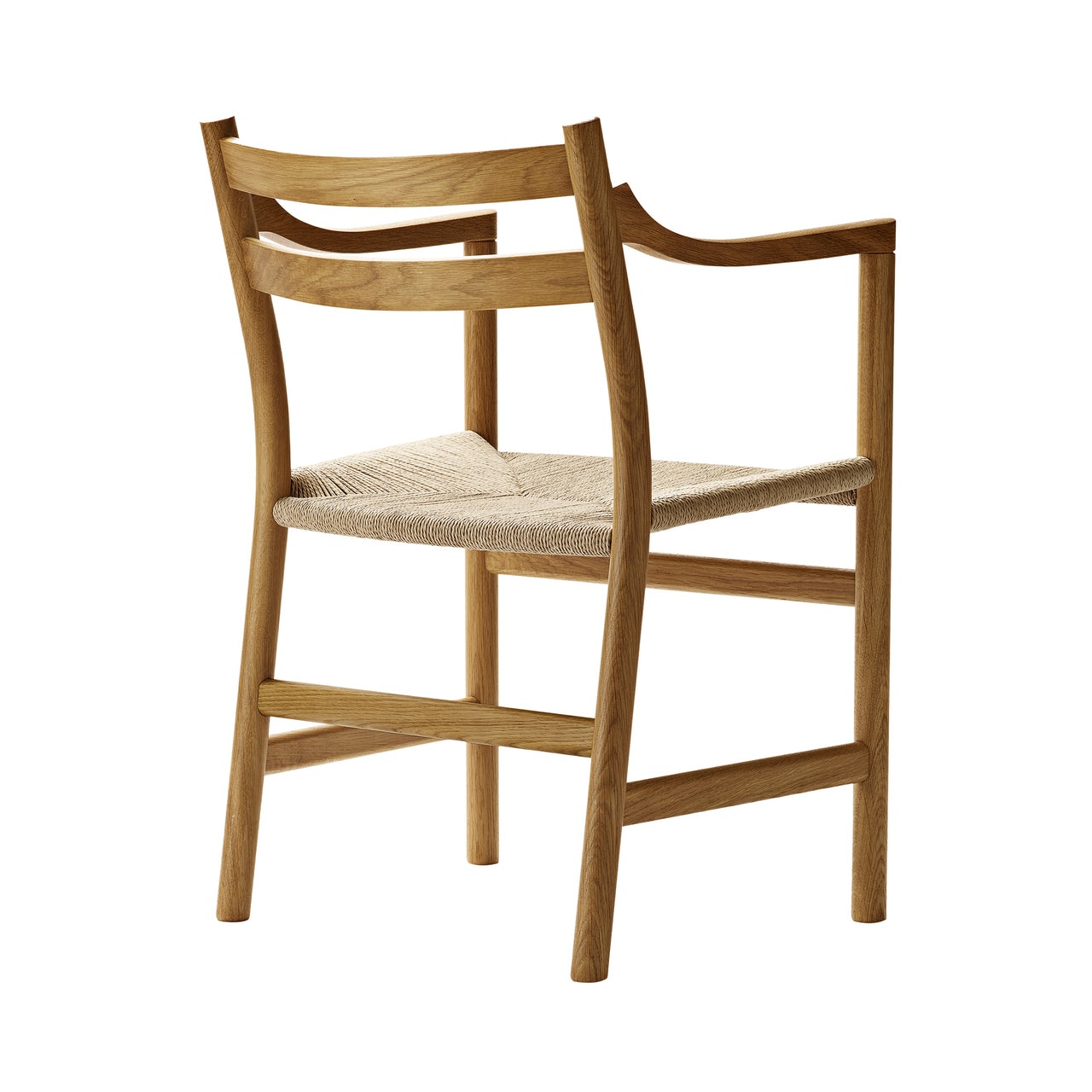 CH46 Armchair: Natural + Oiled Oak + Without Cushion