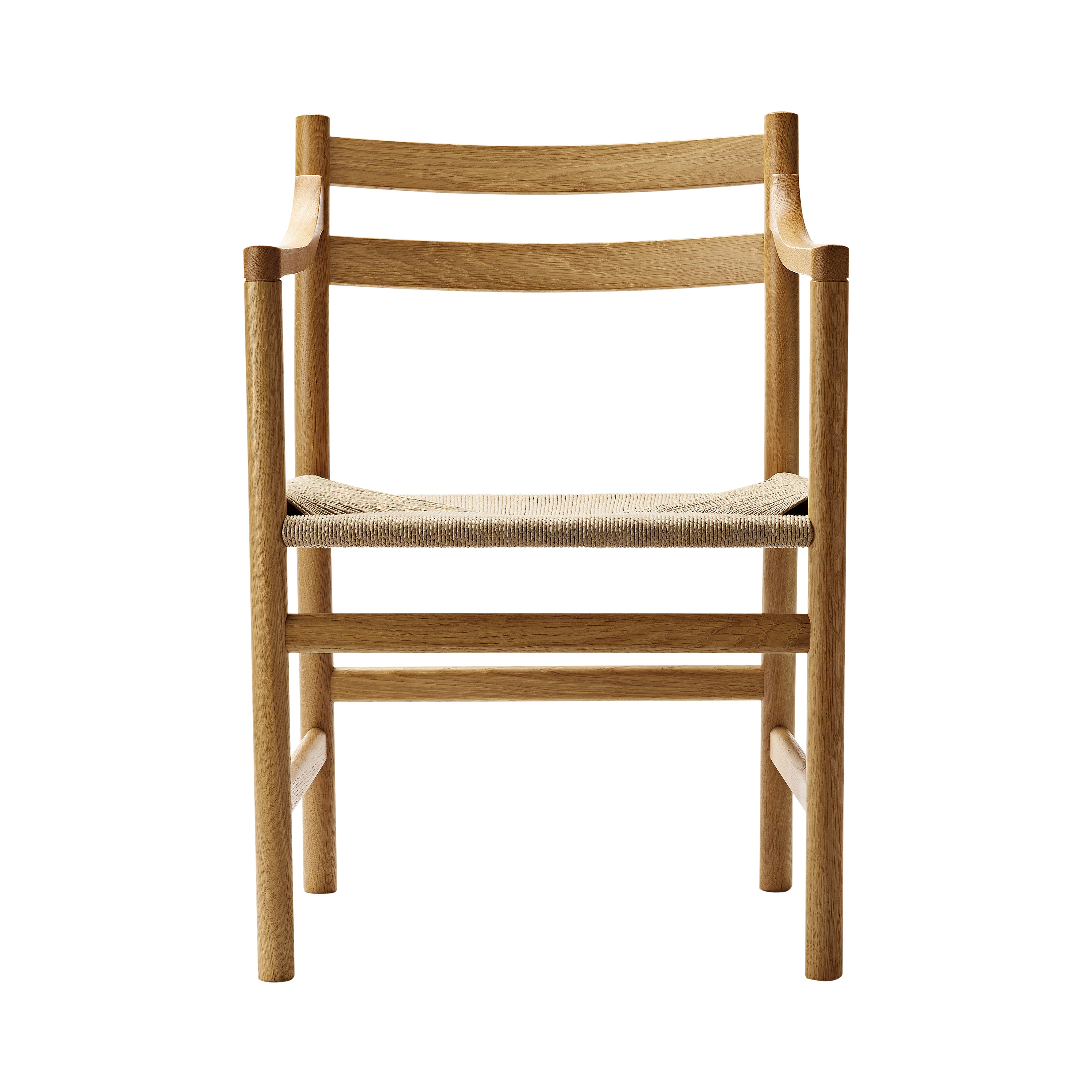 CH46 Armchair: Natural + Oiled Oak + Without Cushion