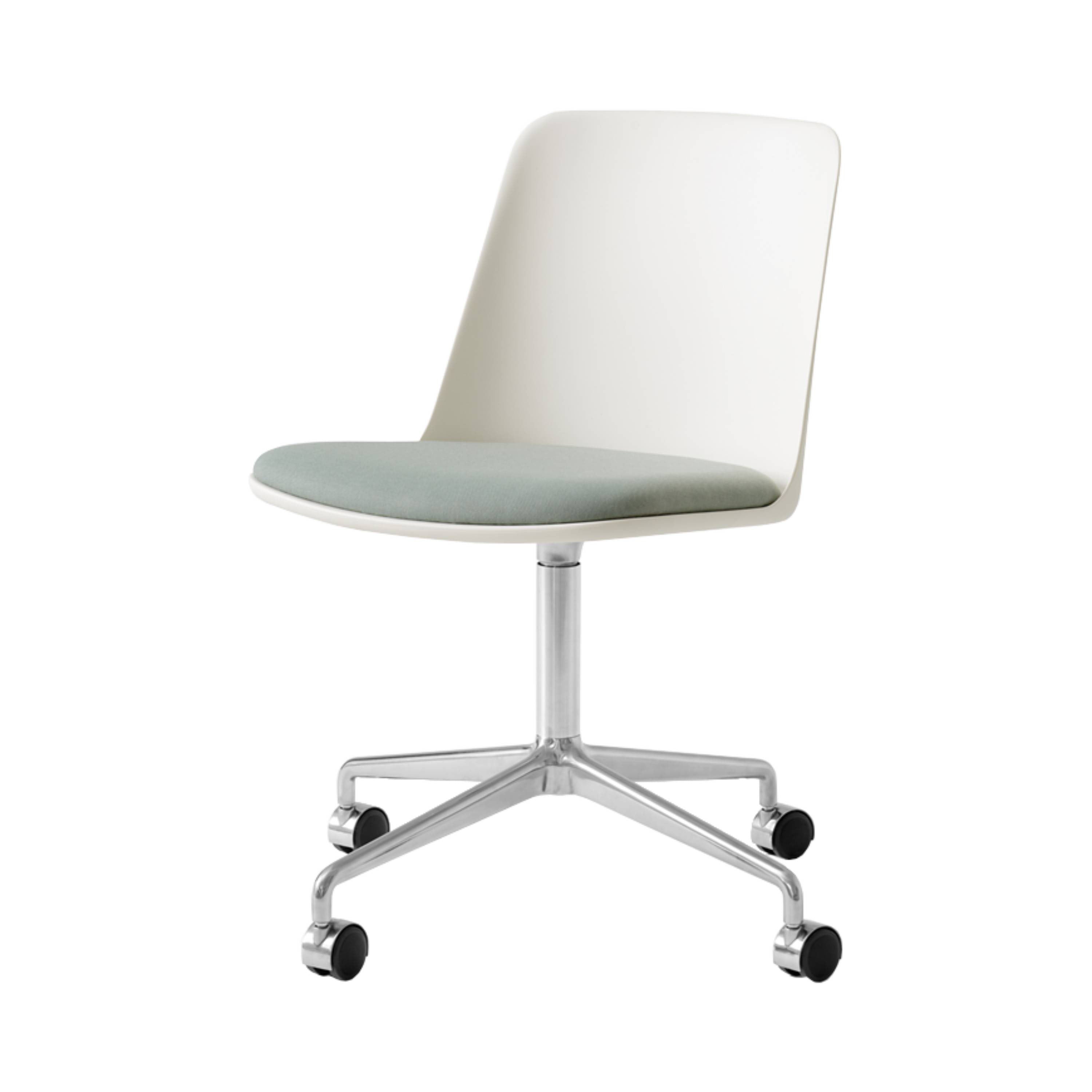 Rely Chair HW22: Polished Aluminum + White 