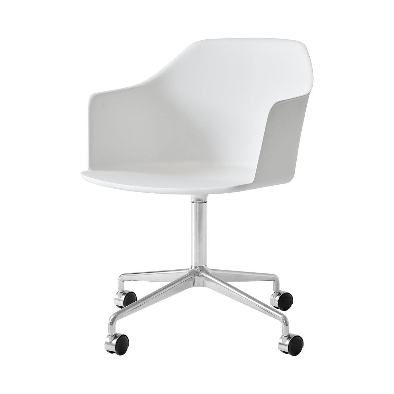 Rely Chair HW48: White + Polished Aluminum