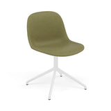 Fiber Side Chair: Swivel Base with Return + Recycled Shell + Upholstered + White