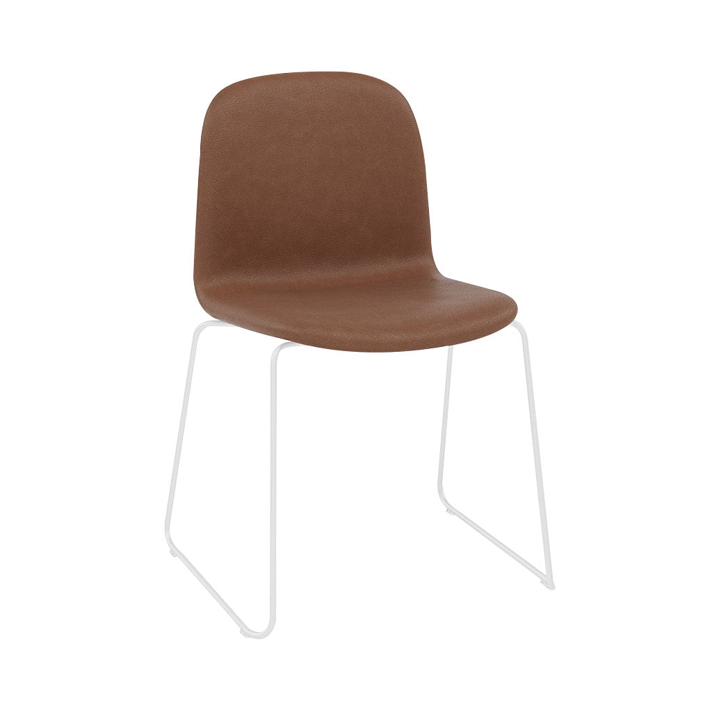 Visu Chair: Sled Base + Upholstered + White
