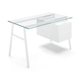 Homework 1 Desk: Double Drawer Right + White + White Lacquer + Glass