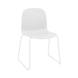 Visu Chair: Sled Base + White + White