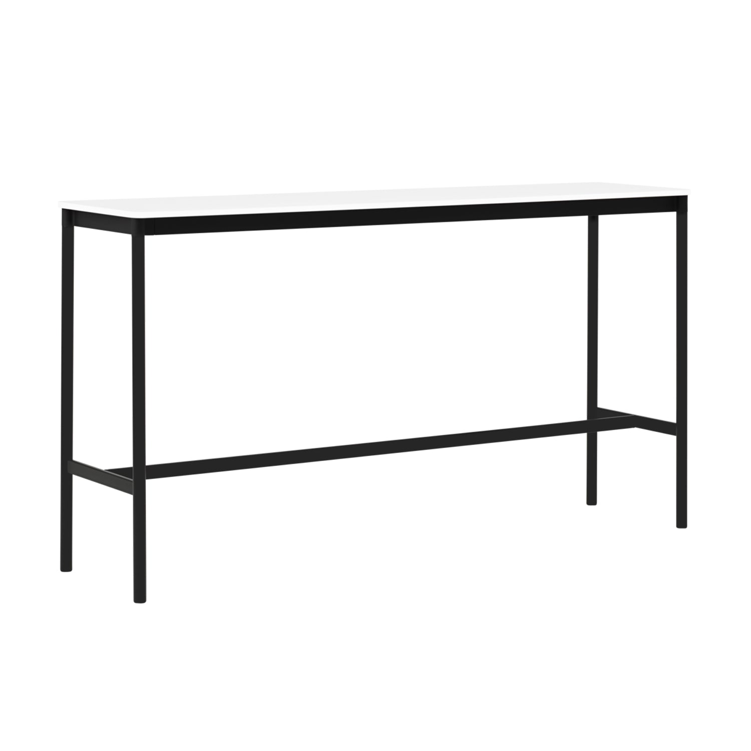 Base High Table: White Laminate + ABS Edge + Black