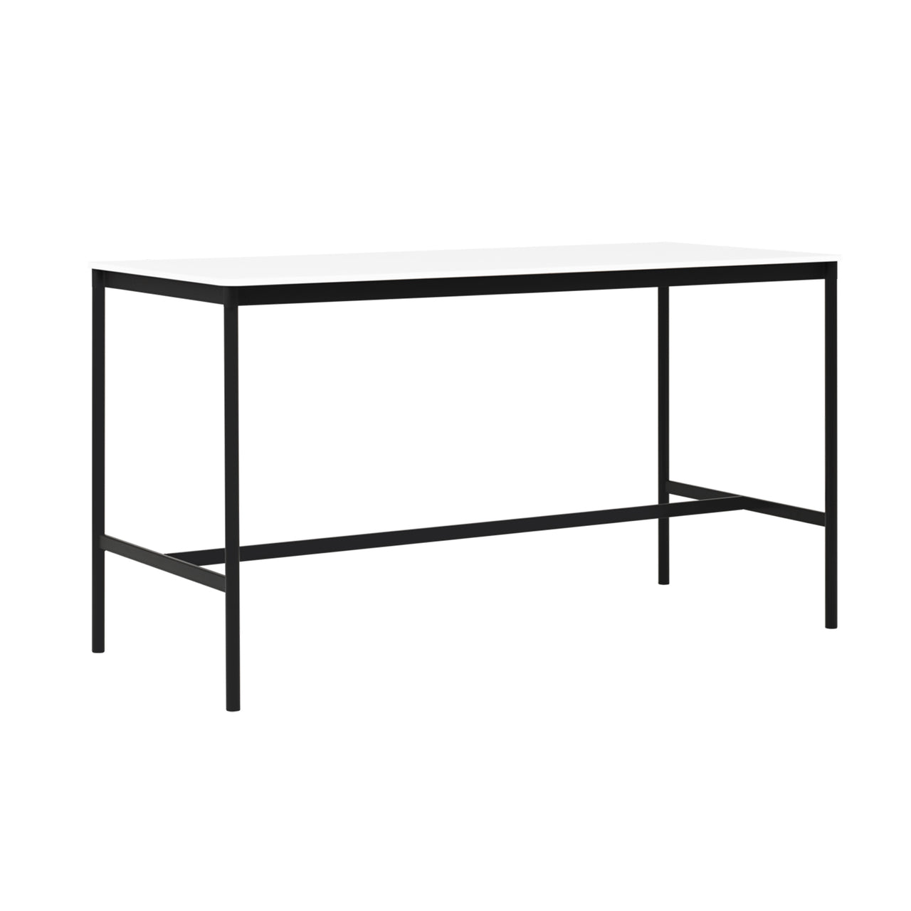 Base High Table: White Laminate + Plywood Edge + Black