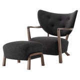 Wulff Lounge Chair ATD2 + Pouf ATD3: Walnut +  Hallingdal 376