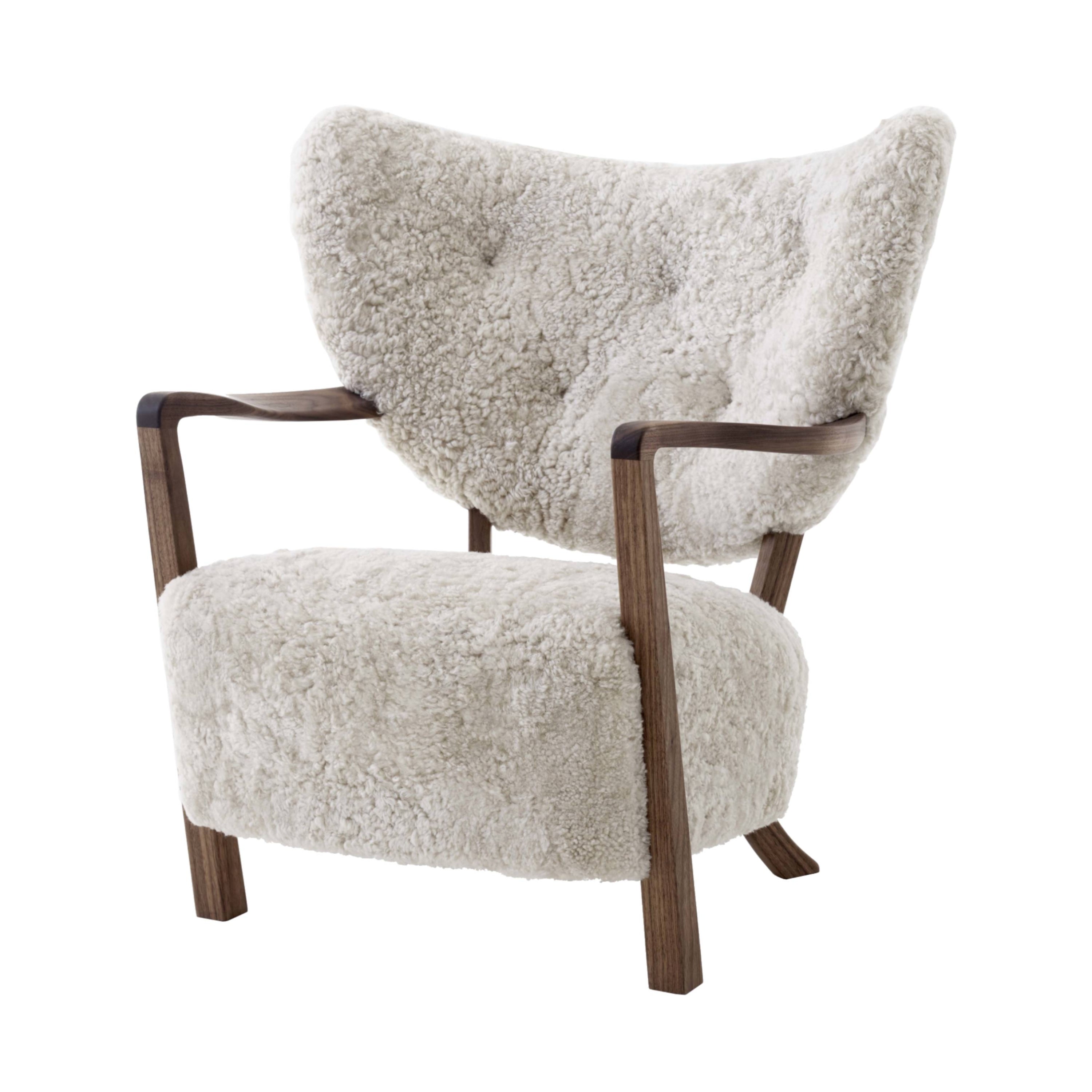 Wulff Lounge Chair ATD2: Walnut + Sheepskin Moonlight