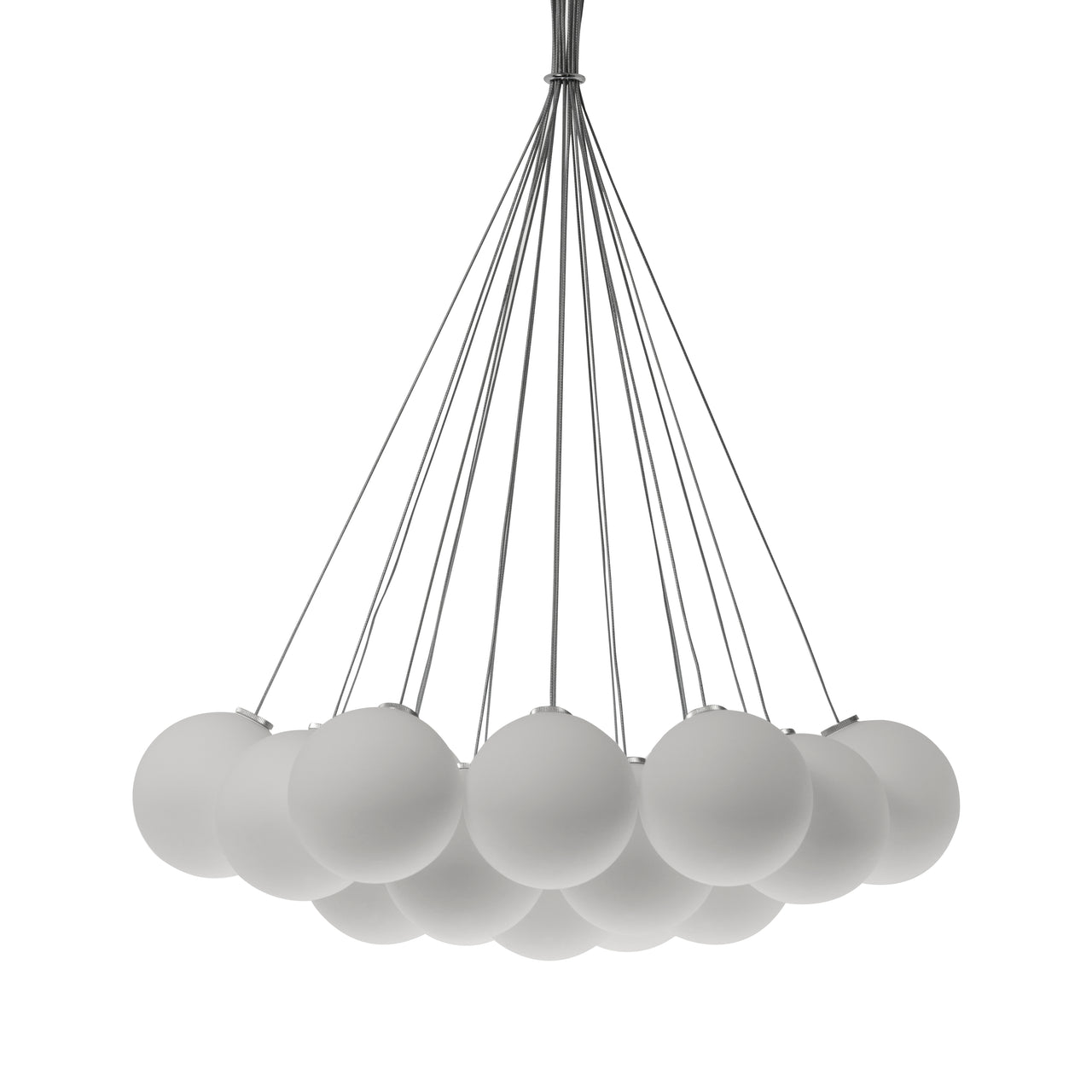 Glass 120. 19R Chandelier: Brushed Aluminum