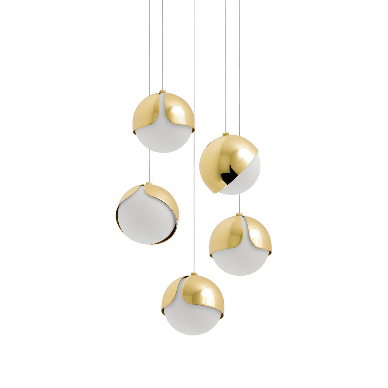 Ohm. 05 Chandelier: Polished Brass