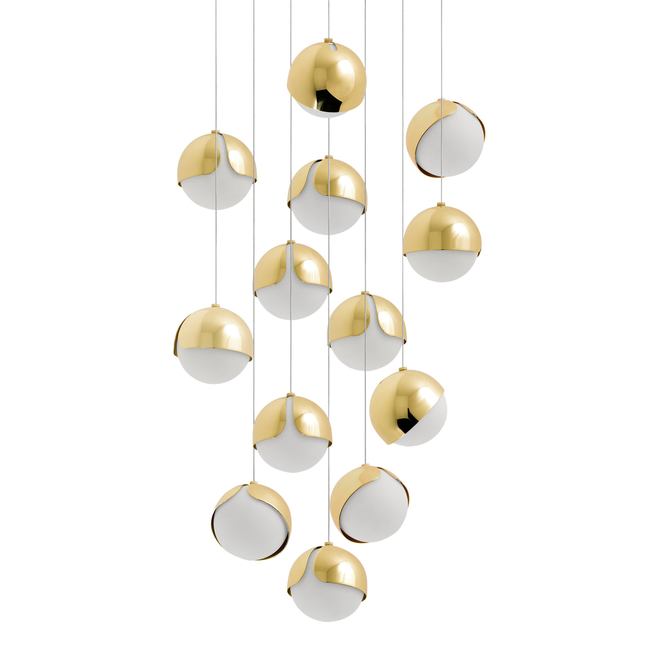 Ohm. 13 Chandelier: Polished Brass