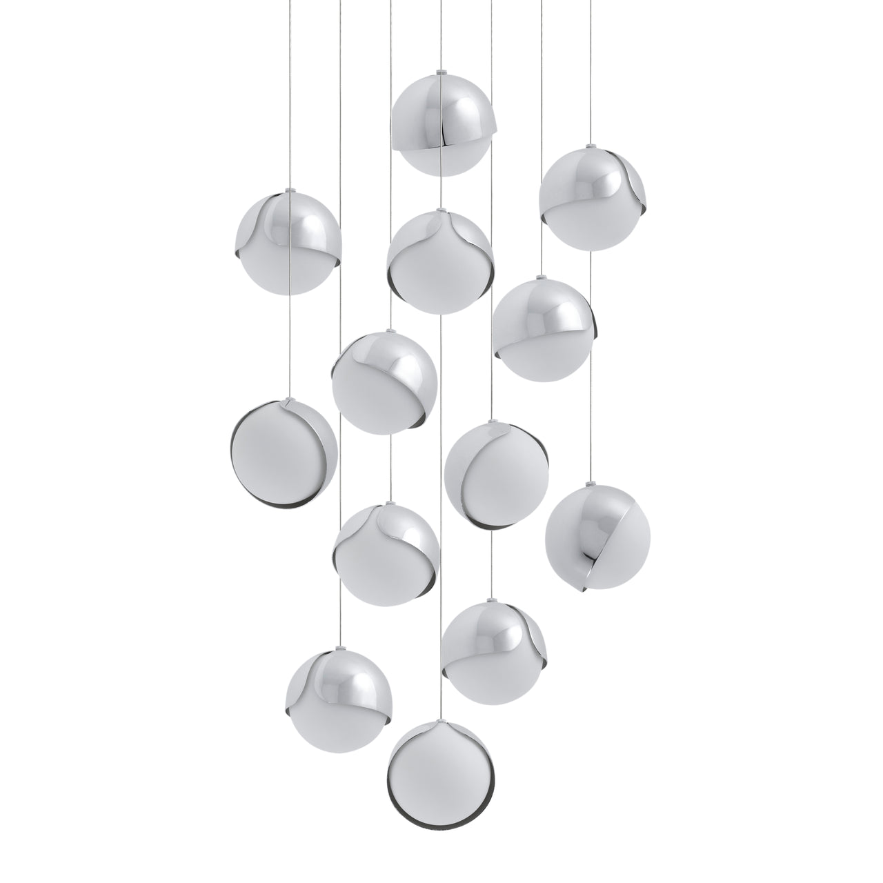 Ohm. 13 Chandelier: Polished Chrome