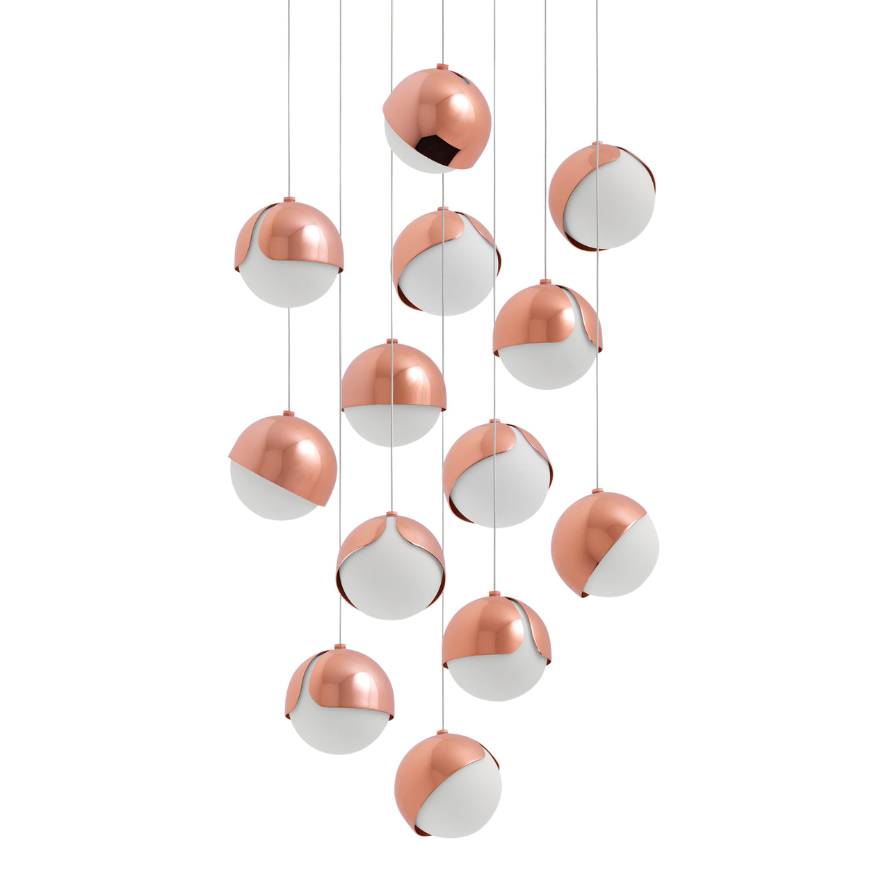 Ohm. 13 Chandelier: Polished Copper