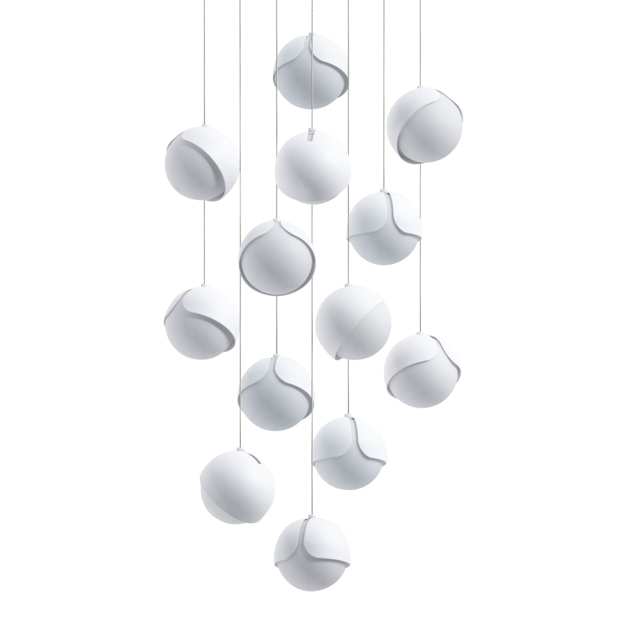 Ohm. 13 Chandelier: Sandtex White