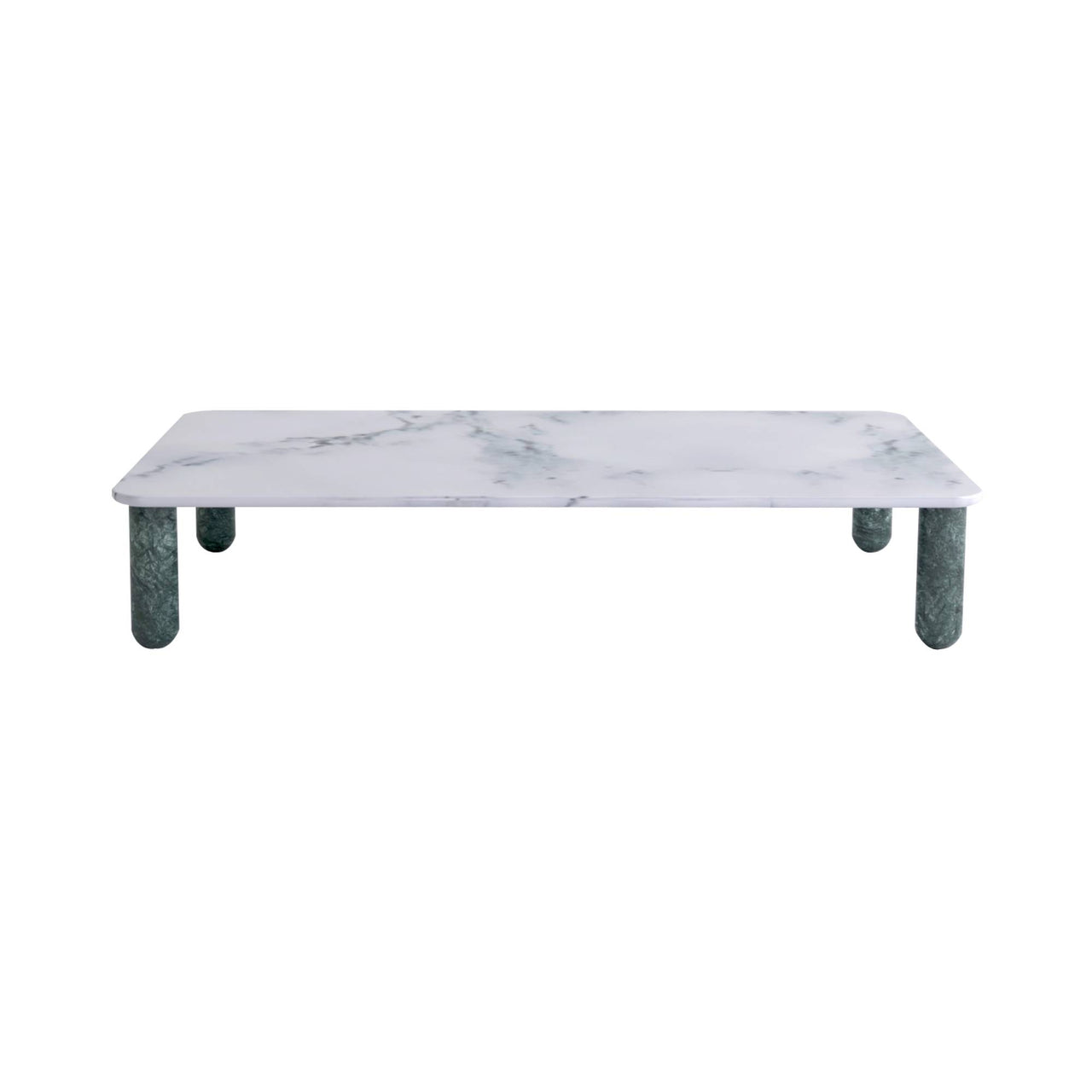Sunday Coffee Table: White Pele de Tigre Marble + Indian Green Marble