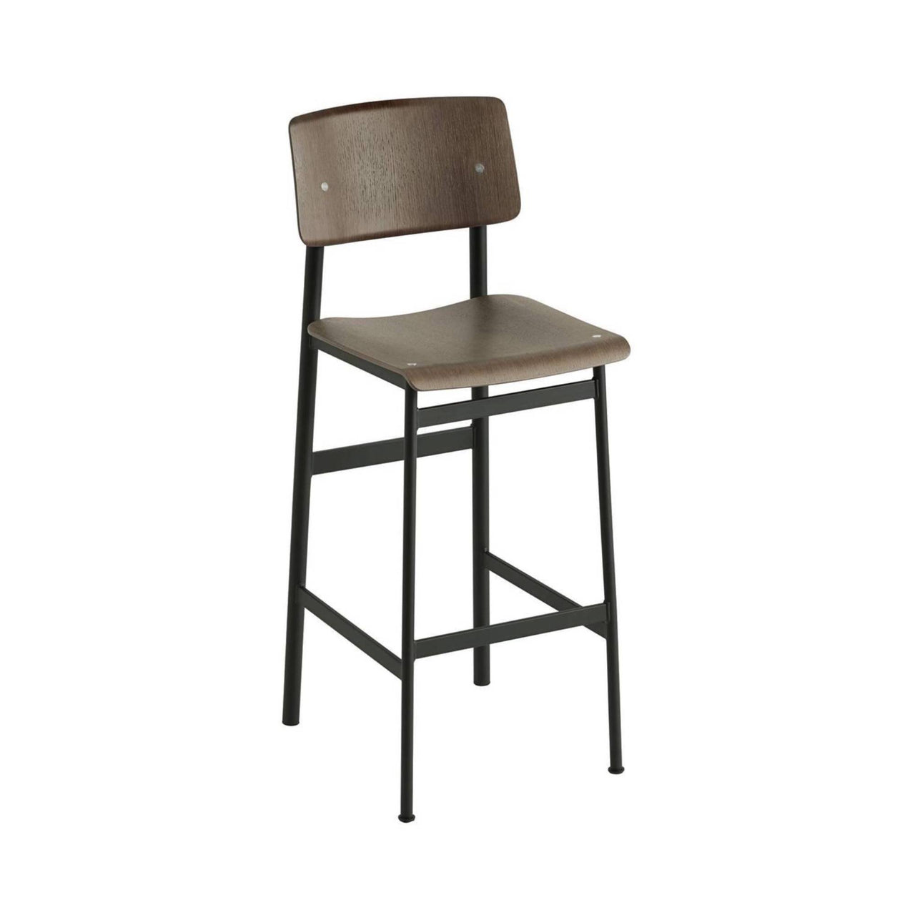 Loft Bar + Counter Stool: Bar + Black + Stained Dark Brown