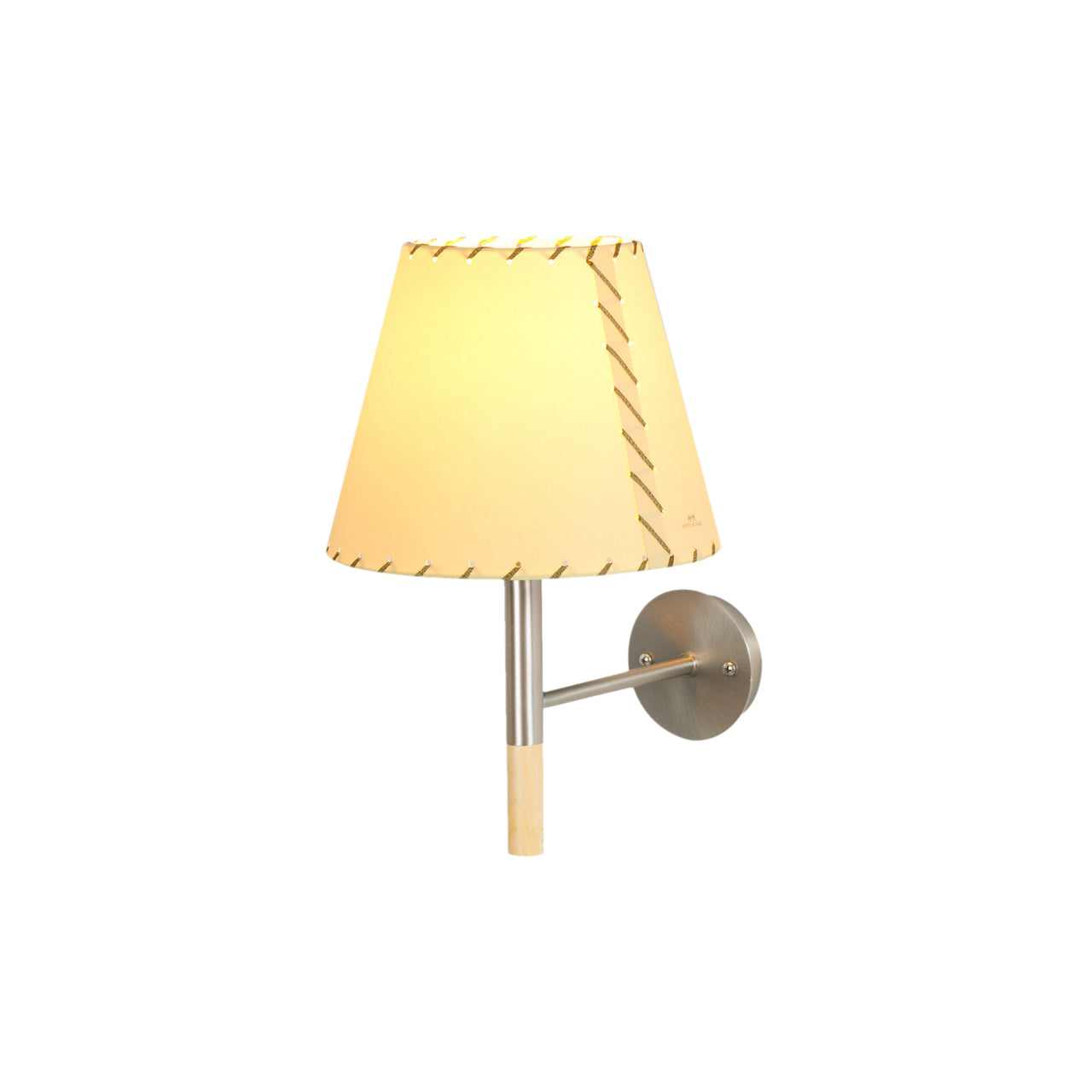 BC Wall Lamp: BC2 + Stitched Beige Parchment