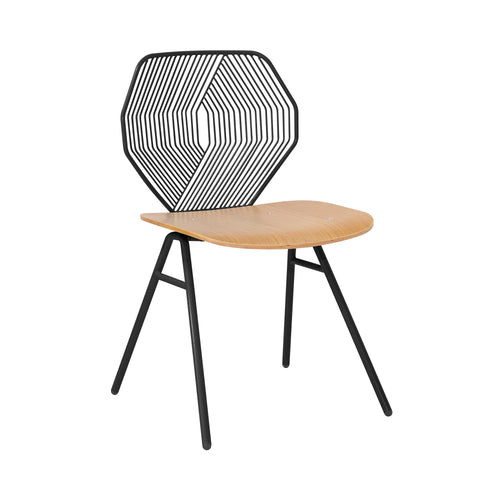 Wood and Wire Chair: Black