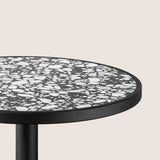 Briscola Bistro Table with Wooden Frame: Marble Top