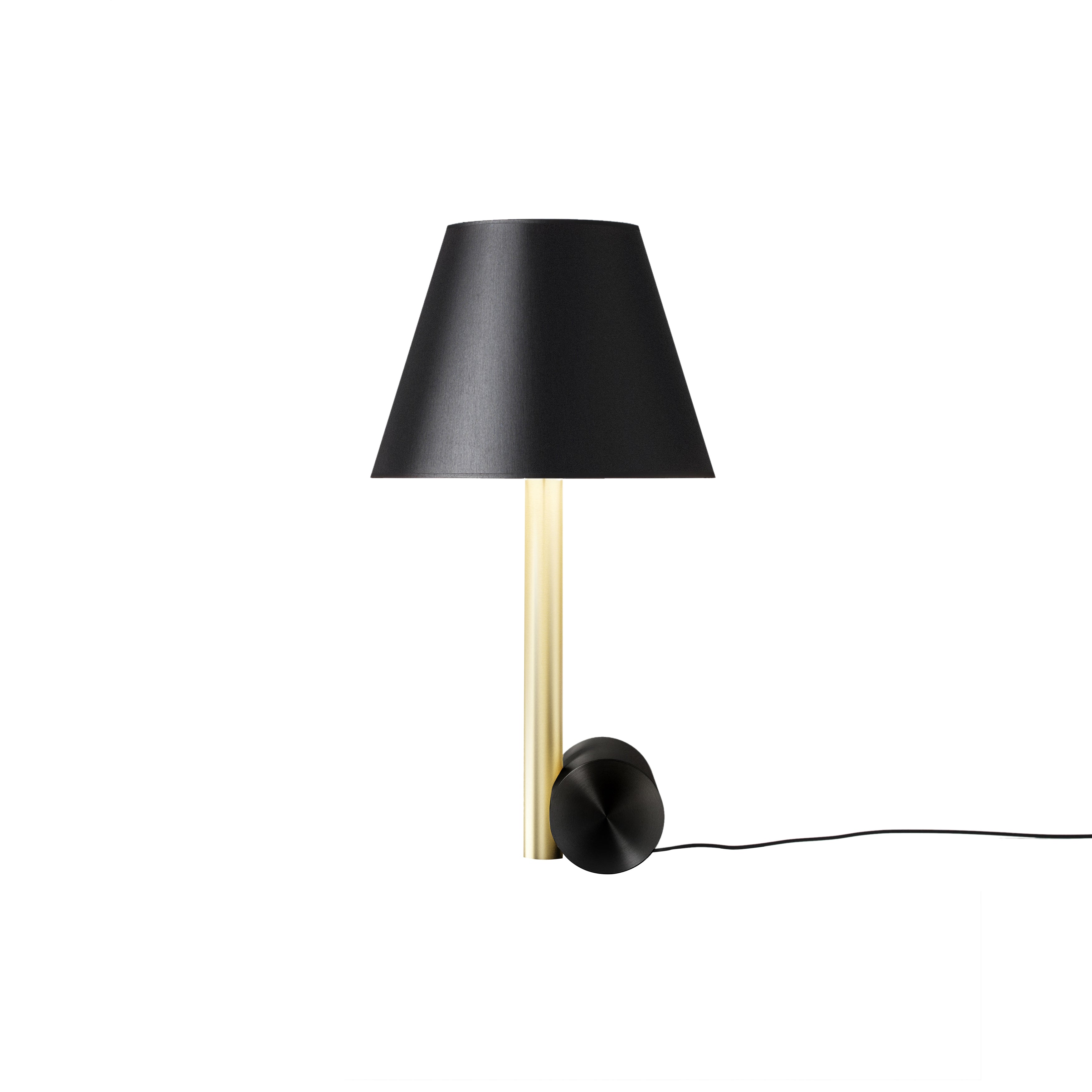 Calé(e) Table Lamp: Extra Small + Satin Brass + Satin Graphite + Black Chinette